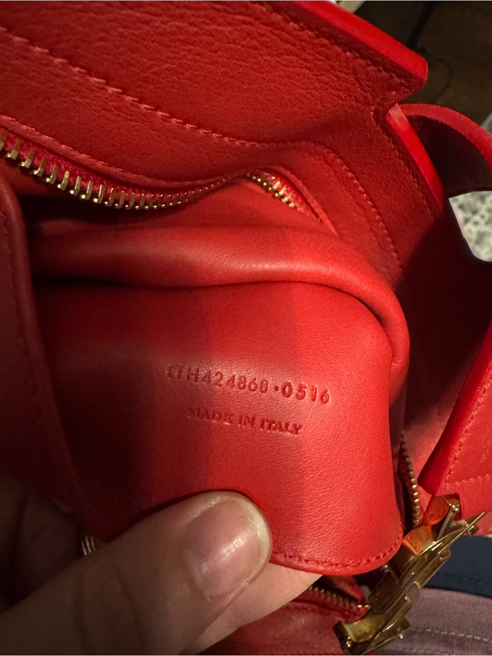 Saint Laurent Red Leather Top-Handle Satchel with Gold YSL Logo - Picture 9 of 9